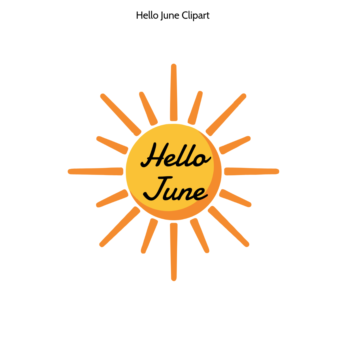 Free Hello June Clipart Template