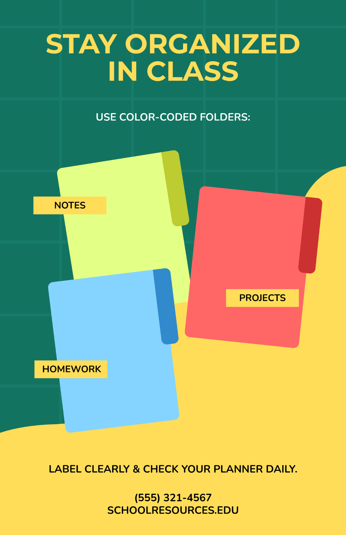Free Colorful School Informational Poster Template