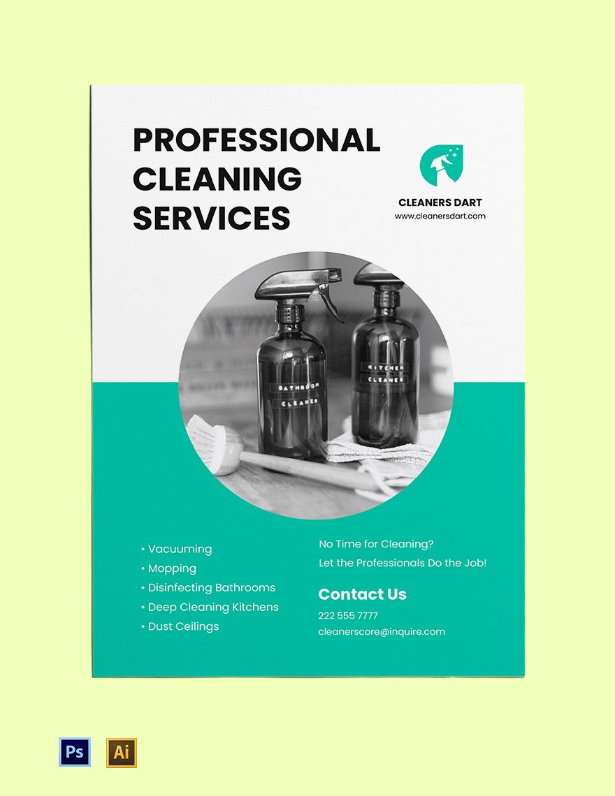 Free Professional Cleaning Services Poster Template