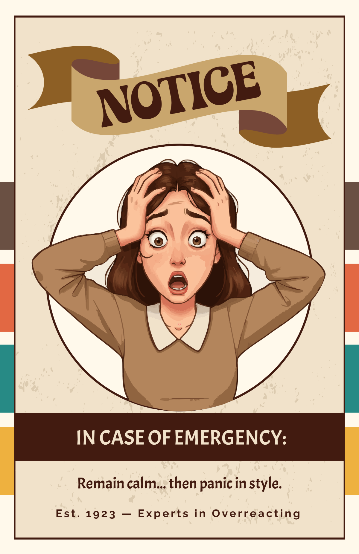 Free Vintage Funny Poster Design Template