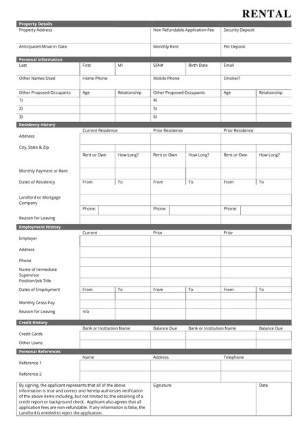 Free Employment Application Form Template: Download 67 ...