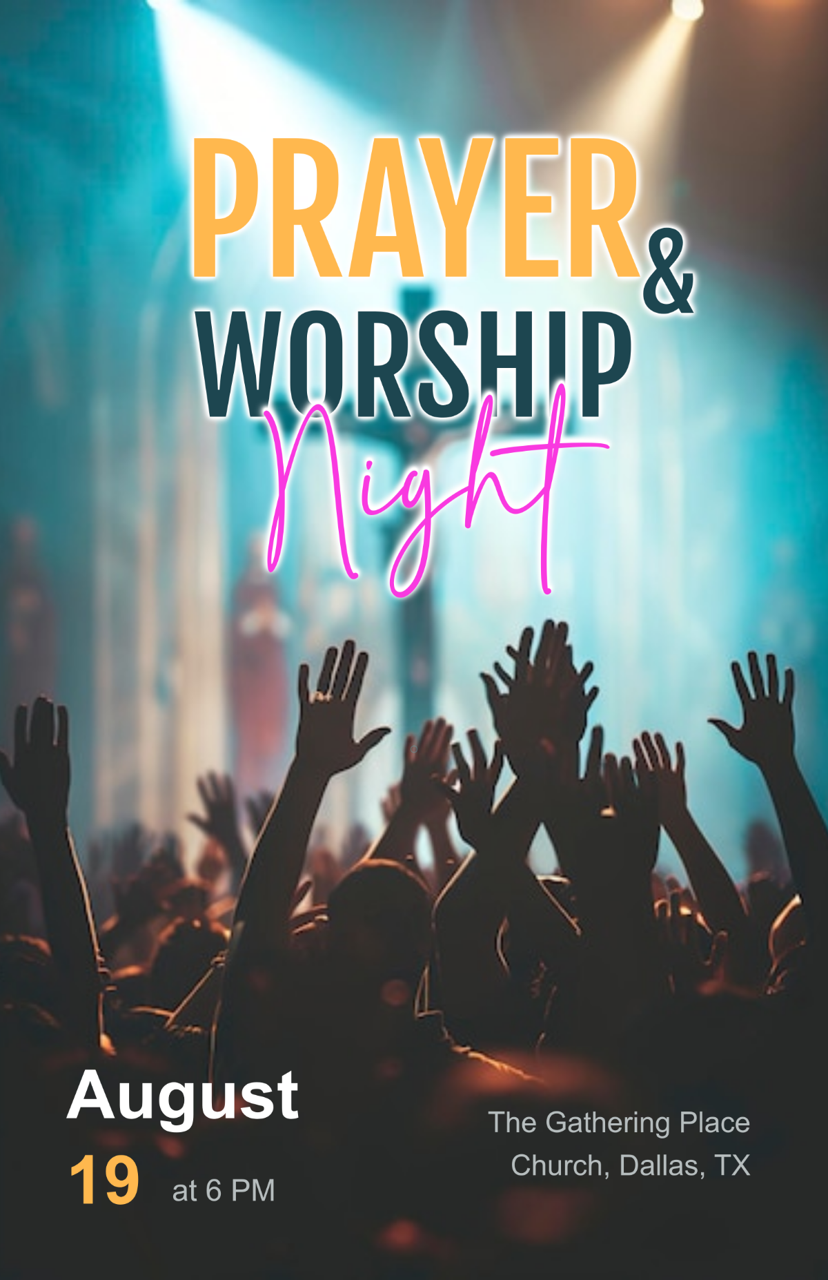 Free Prayer Worship Poster Template to Edit Online