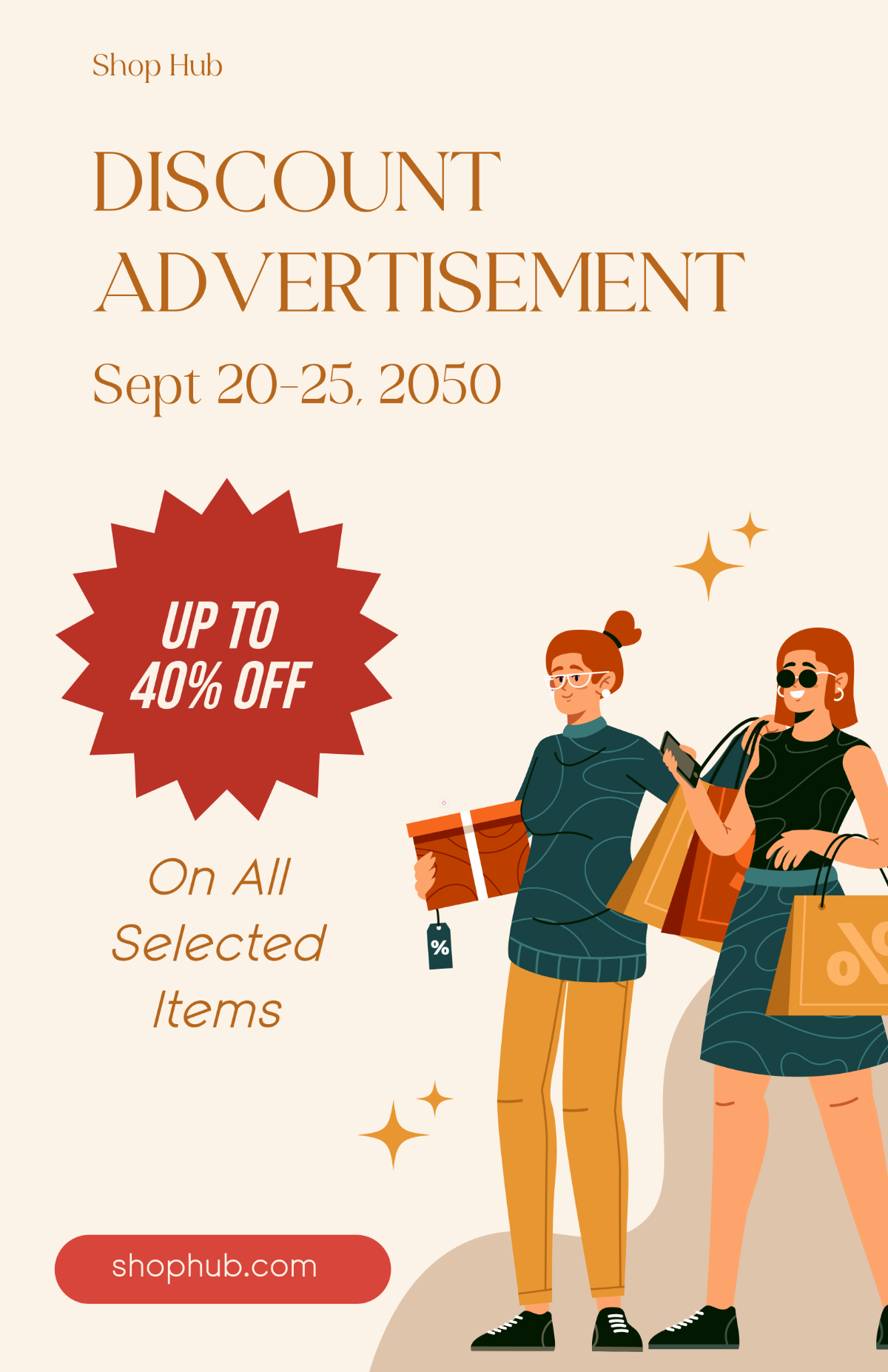 Free Discount Advertisement Poster Template