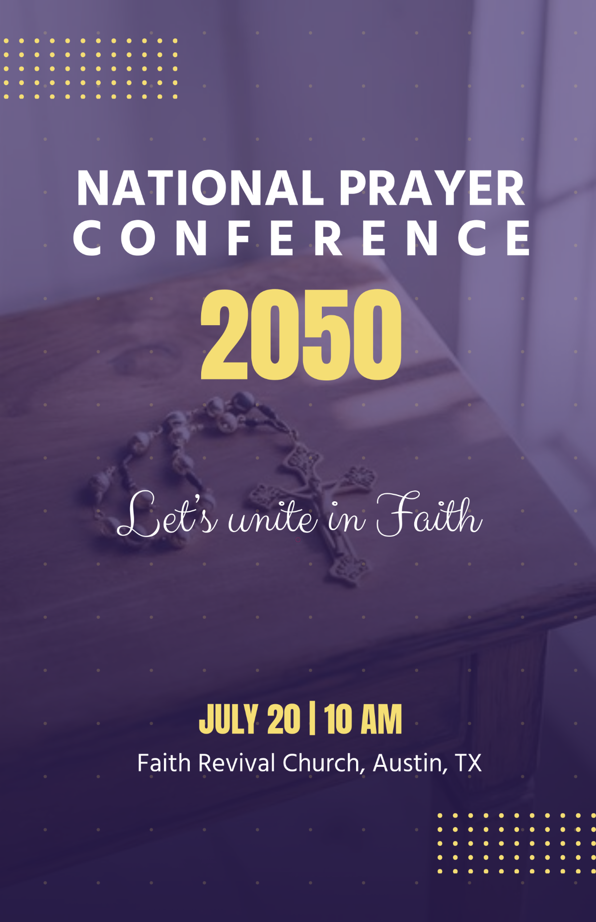 Free Prayer Conference Poster Template to Edit Online