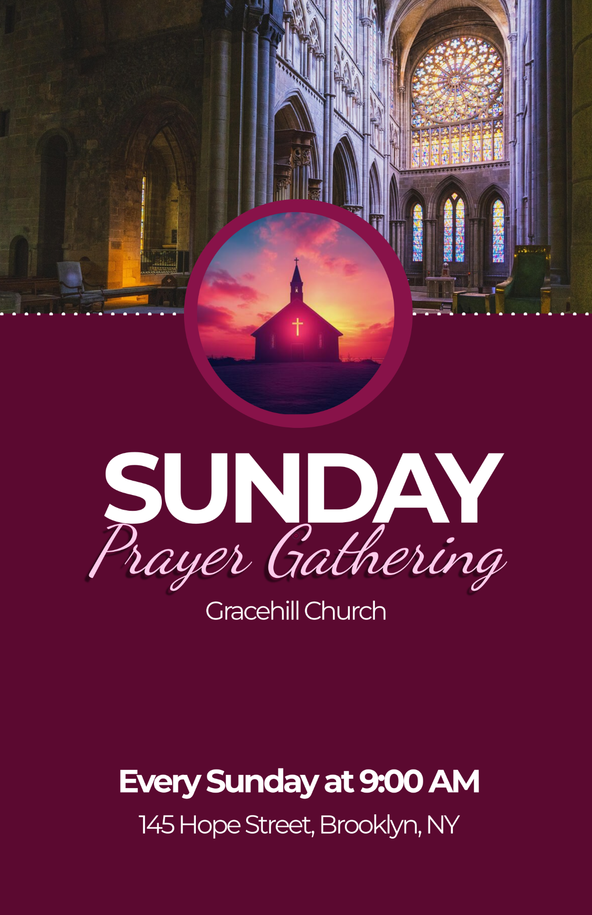 Free Modern Sunday Prayer Poster Template to Edit Online