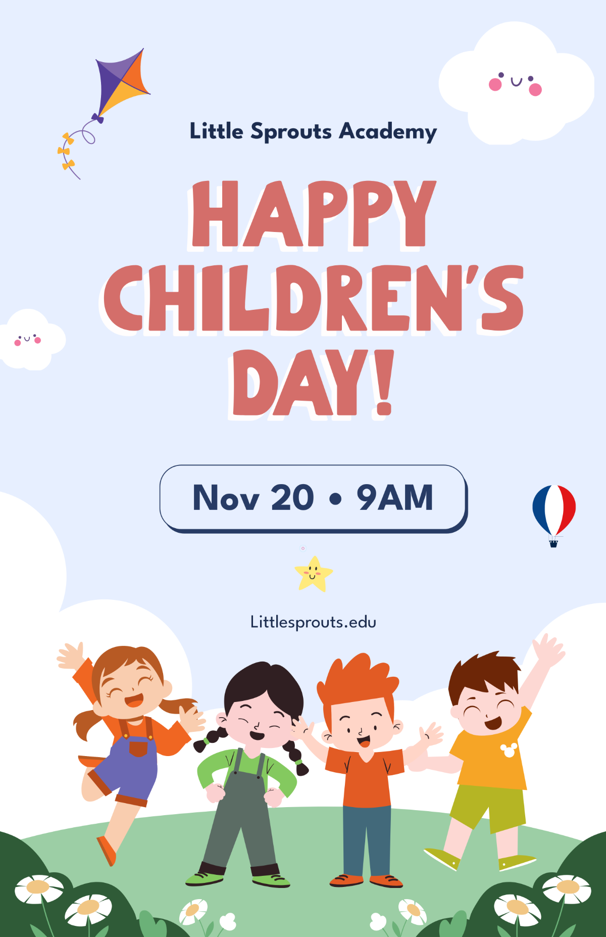 Free Happy Kids Kindergarten Poster Template