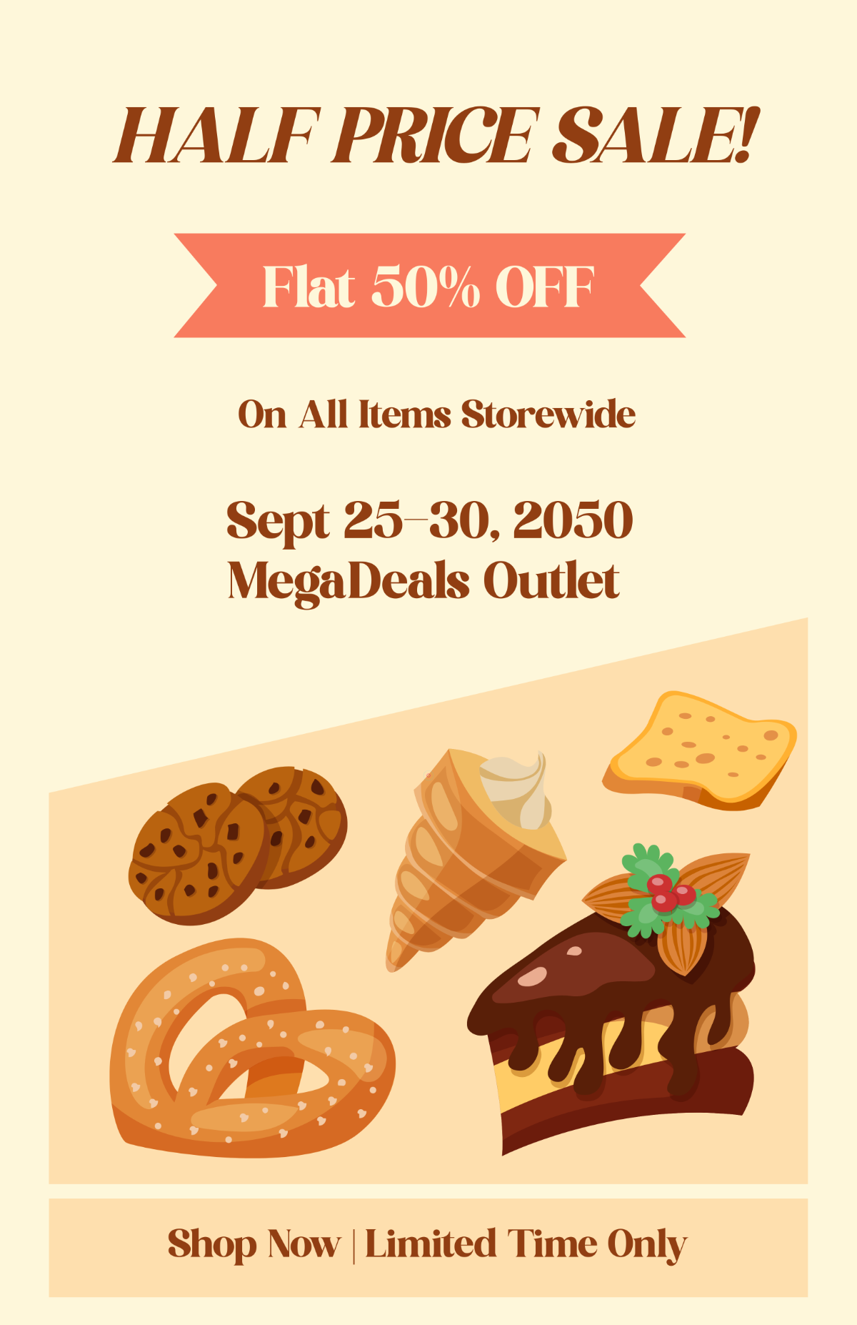 Free Bake Discount Poster Template to Edit Online