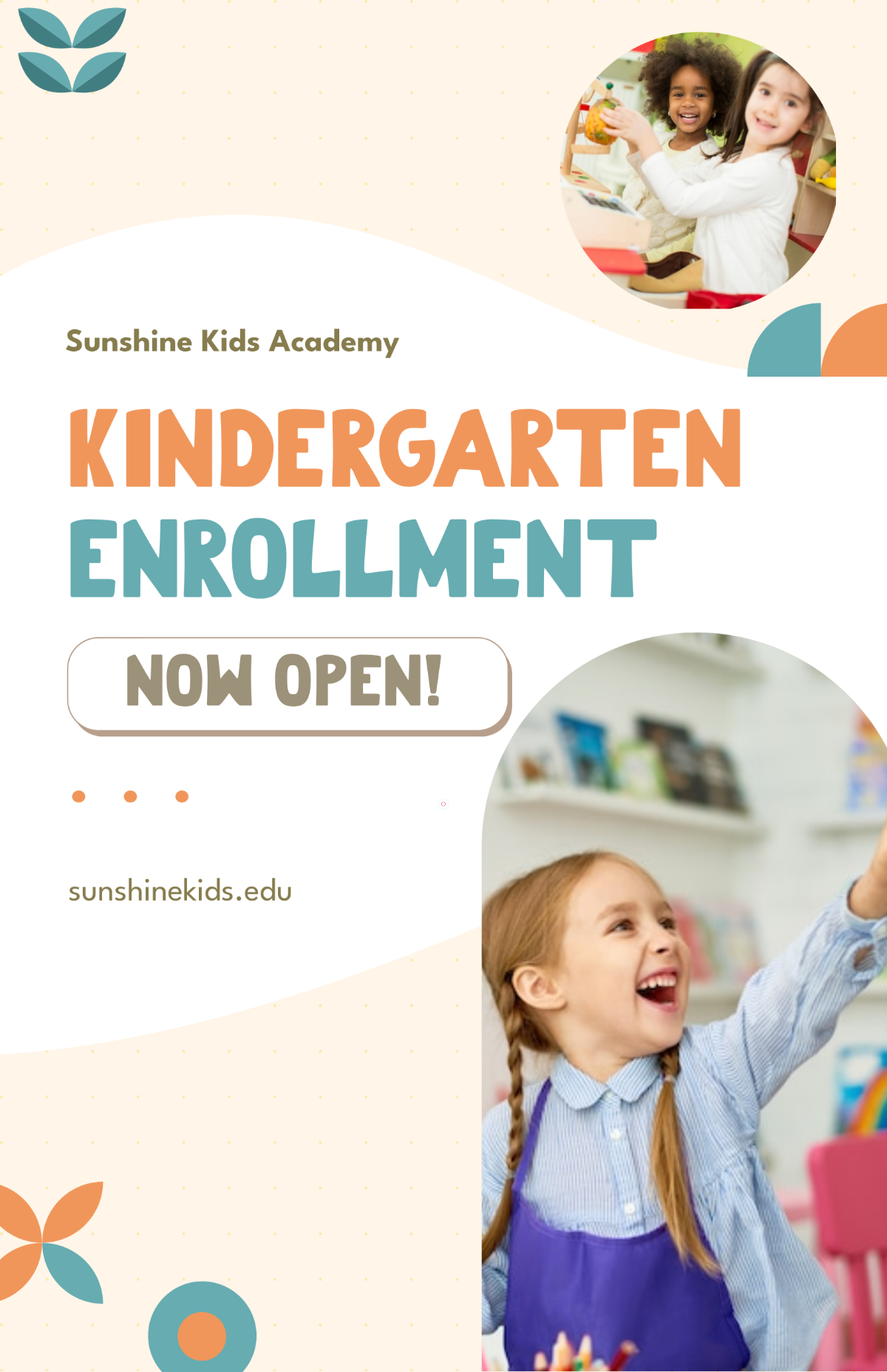 Free Kindergarten Enrollment Poster Template