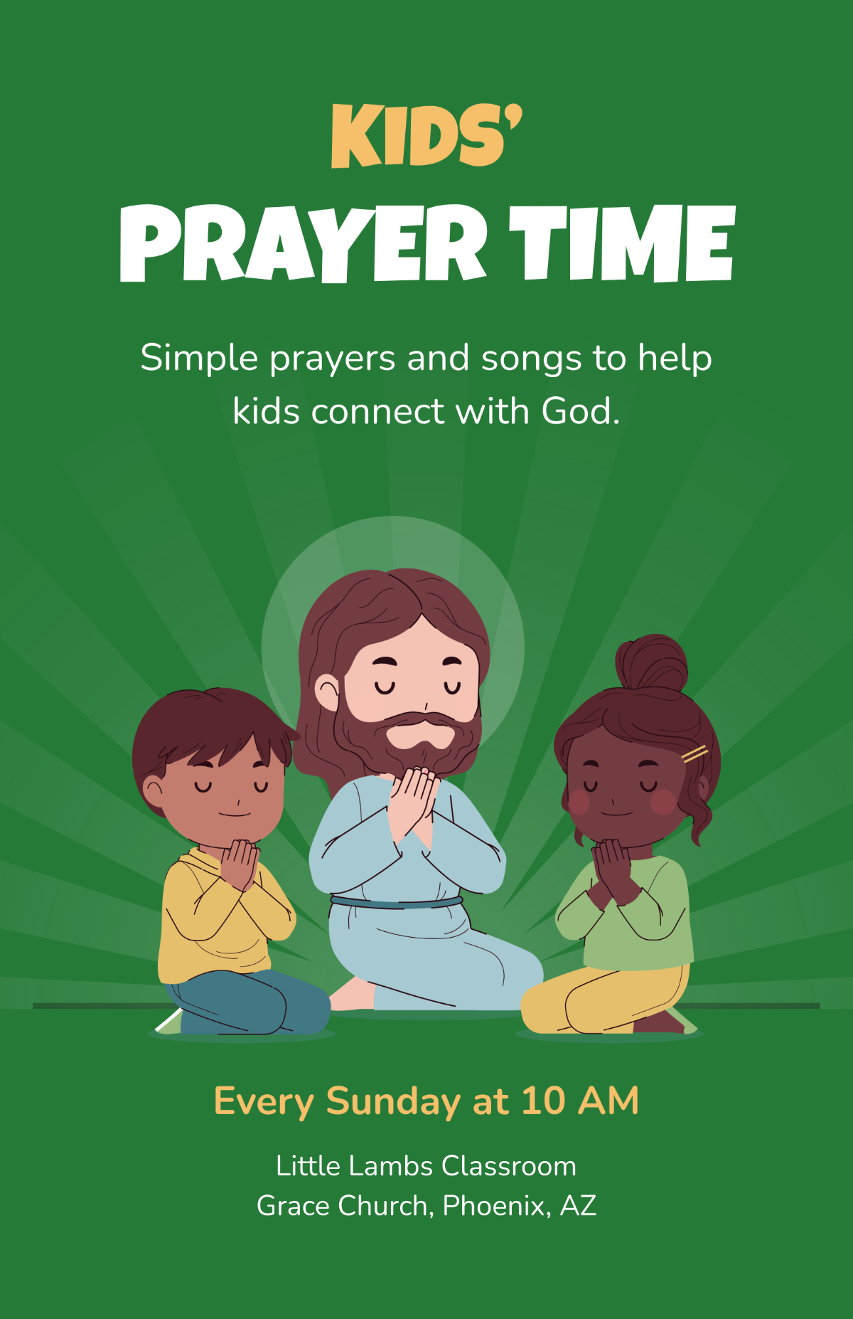 Free Prayer Poster for Kids Template to Edit Online