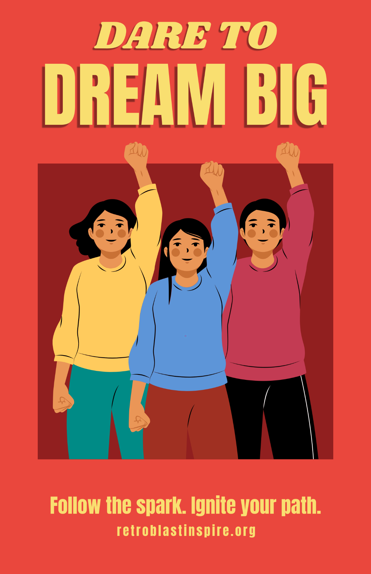 Free Retro Red Inspiration Poster to Edit Online
