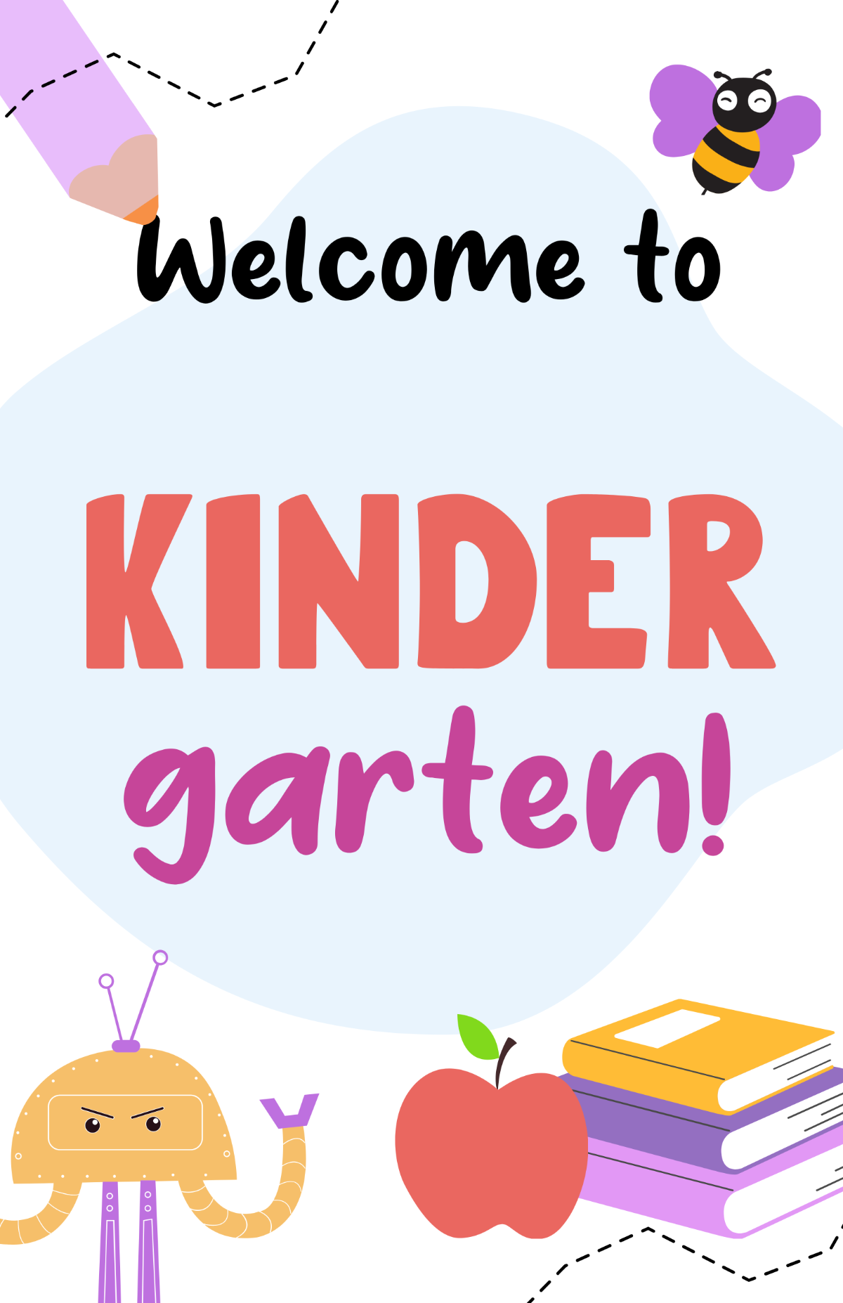 Free Vertical Kindergarten Poster Template