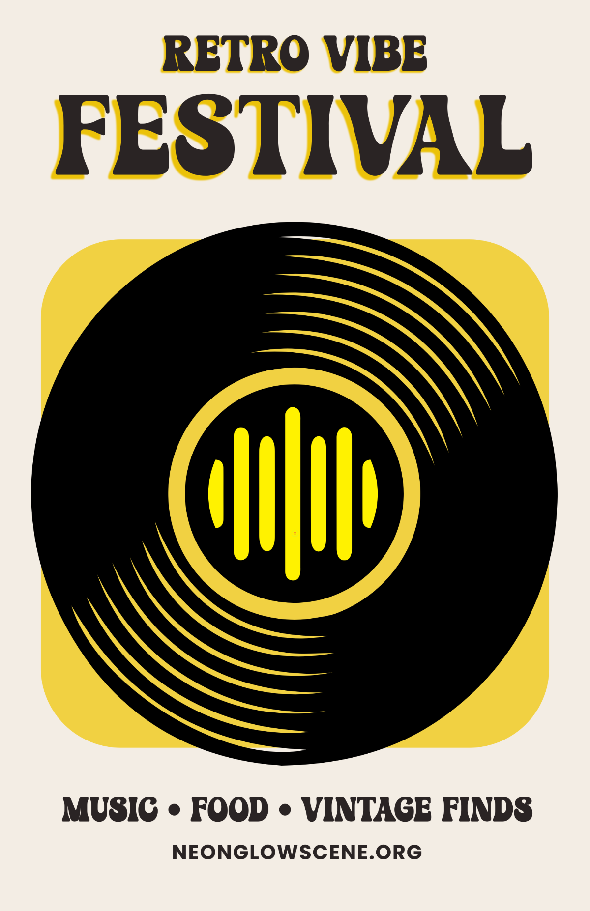 Free Retro Style Neon Poster to Edit Online