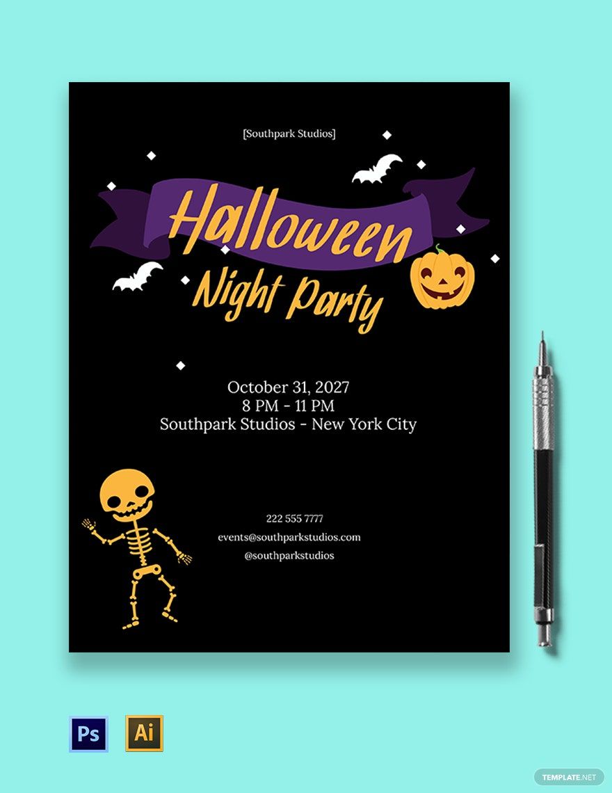 Free Halloween Night Party Flyer Template