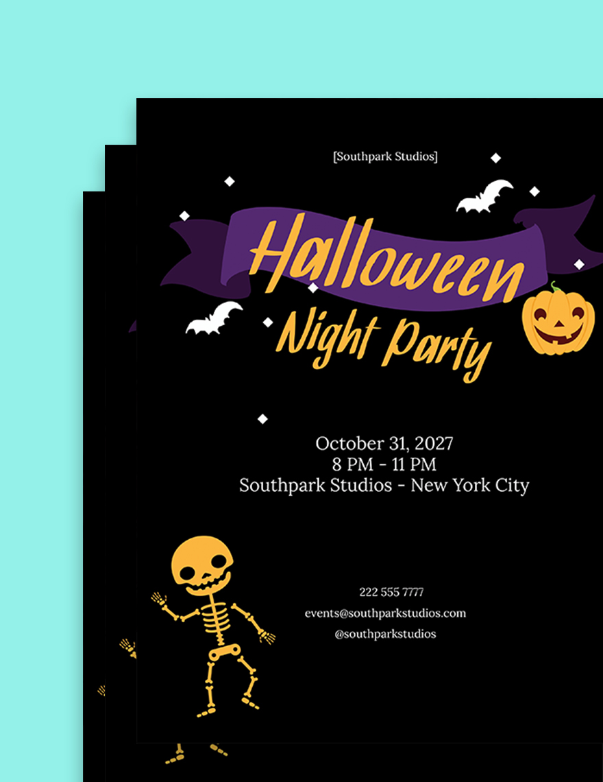 halloween night party flyer template printable