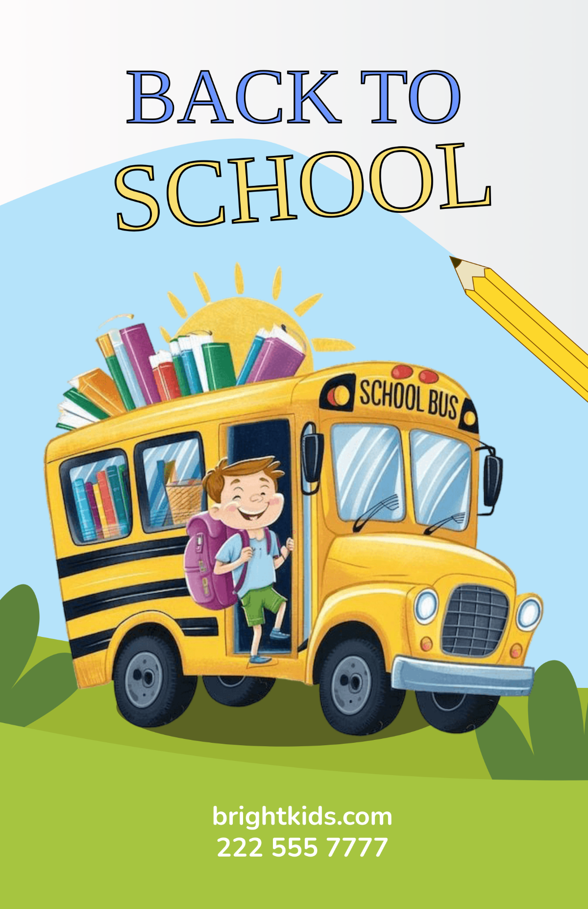 Free Cartoon Back to School Poster Template