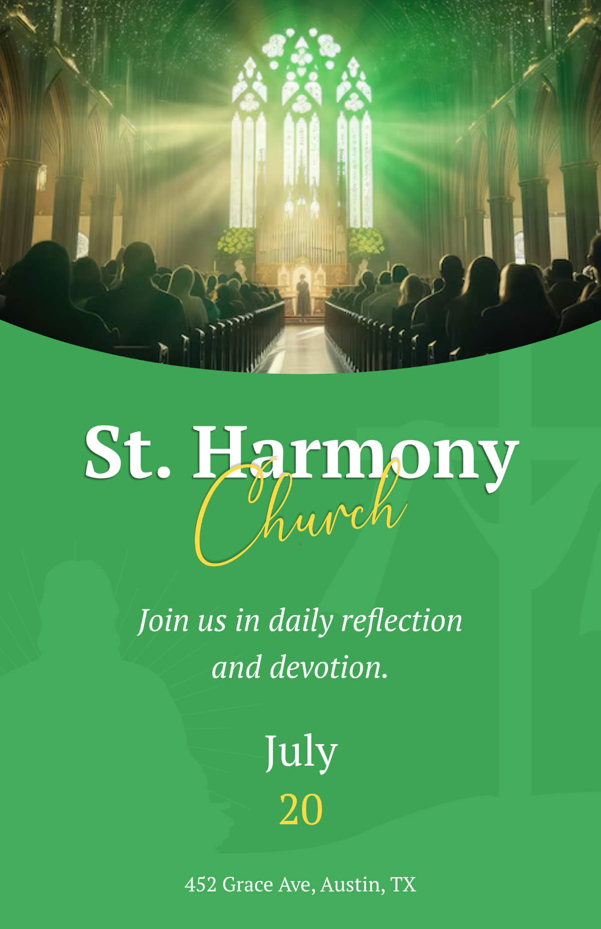 Free Green Prayer Guide Poster Template to Edit Online