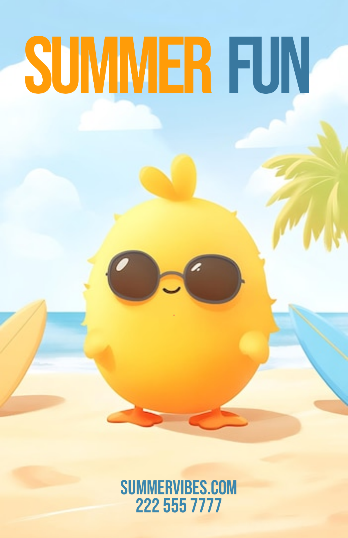 Free Cartoon Summer Poster Template