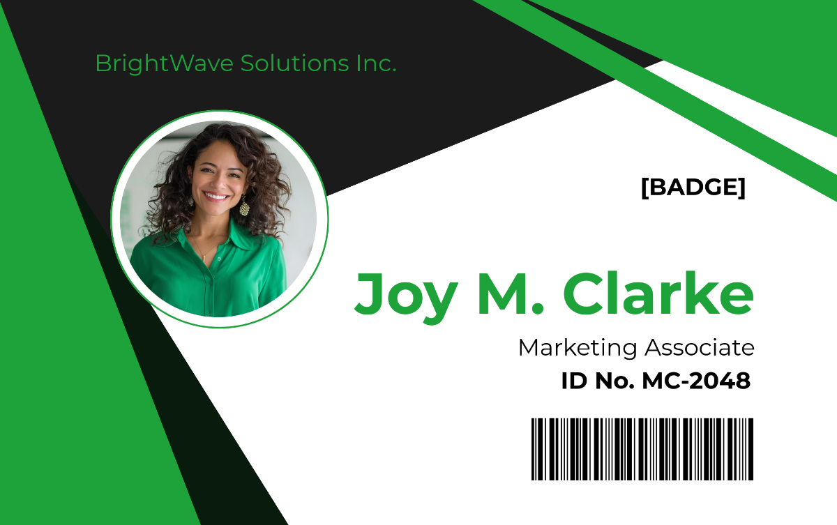 Free Horizontal ID Card Badge Template