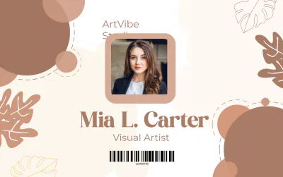 Free Aesthetic Horizontal Art ID Card Template to Edit Online
