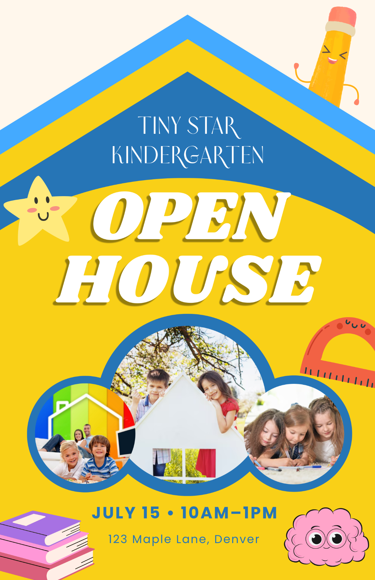 Free Open House Kindergarten Poster Template