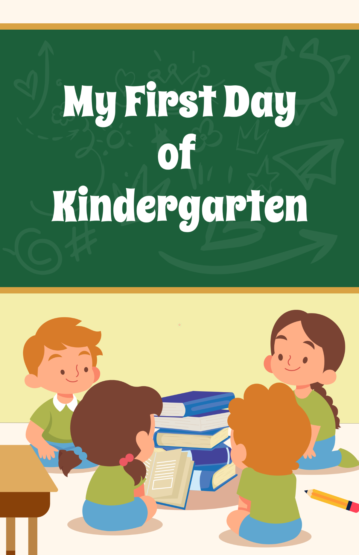 Free Colorful Kindergarten Sign Poster Template