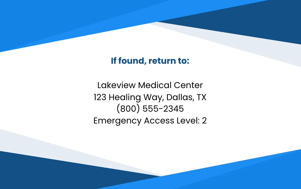 Free Blue and White Horizontal Nurse ID Card Template to Edit Online