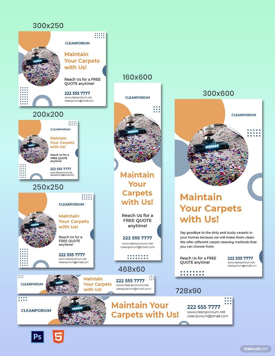 Carpet Cleaning Service Banner Template in PSD