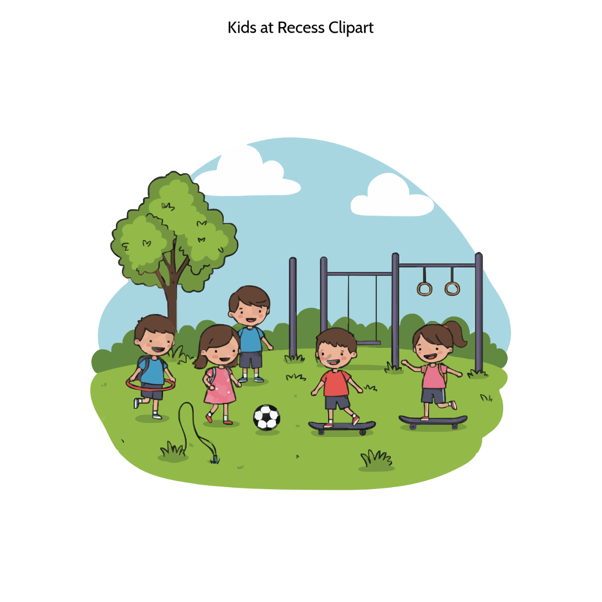 Free Kids at Recess Clipart to Edit Online