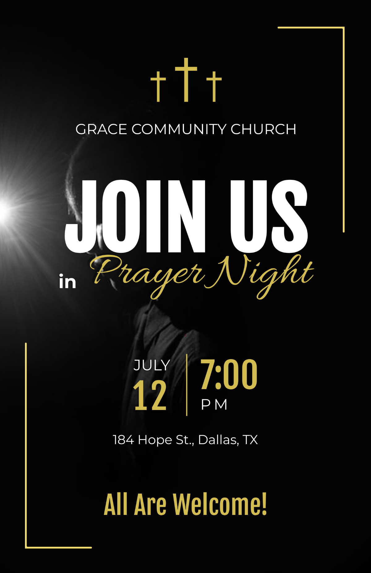 Free Elegant Prayer Poster Template to Edit Online