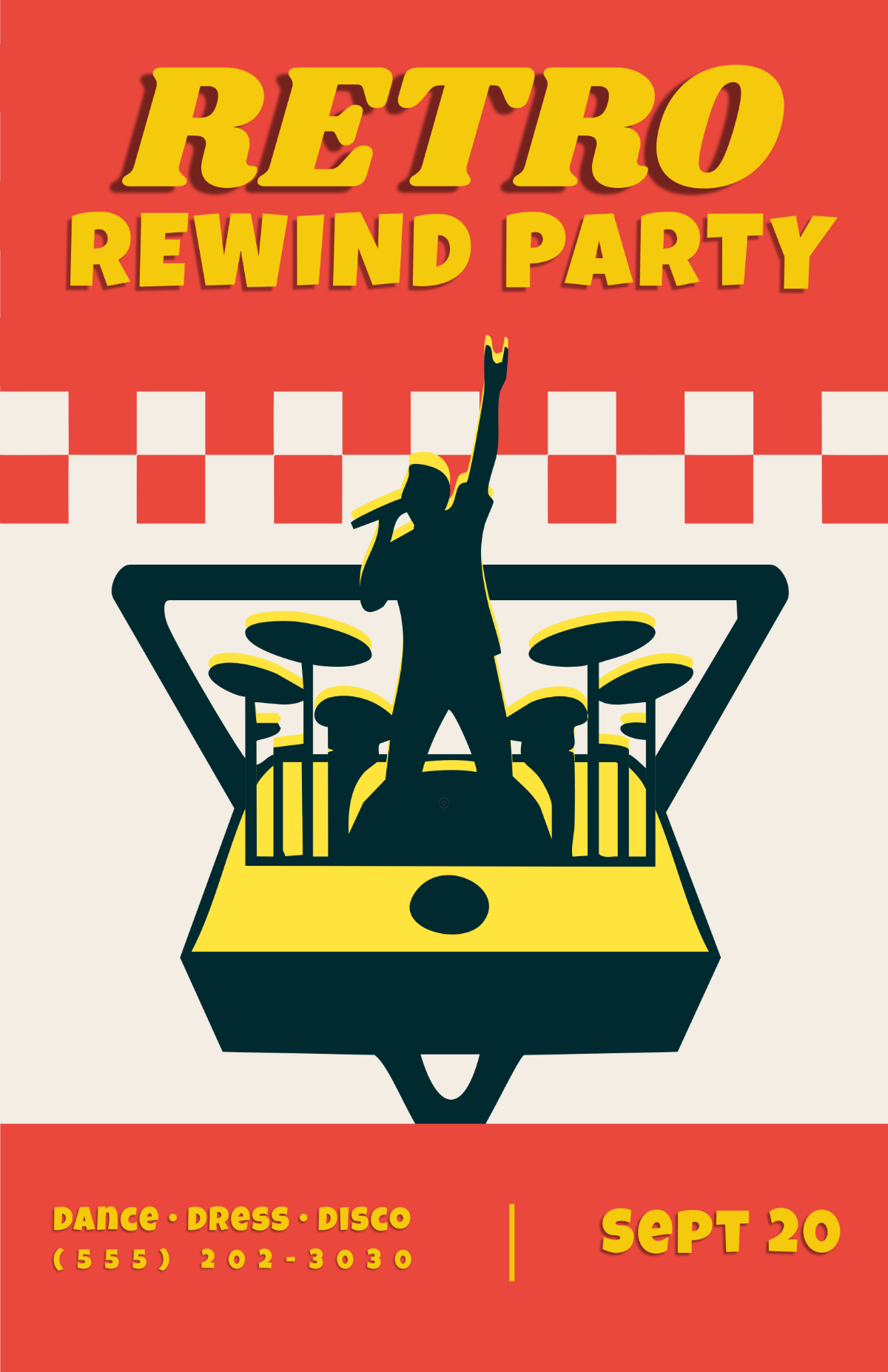 Free Colorful Retro Party Poster to Edit Online