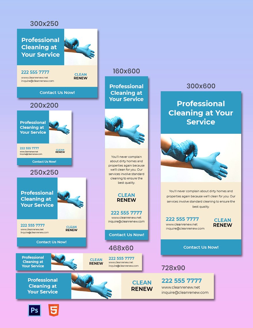 Free Professional Cleaning Service Banner Template