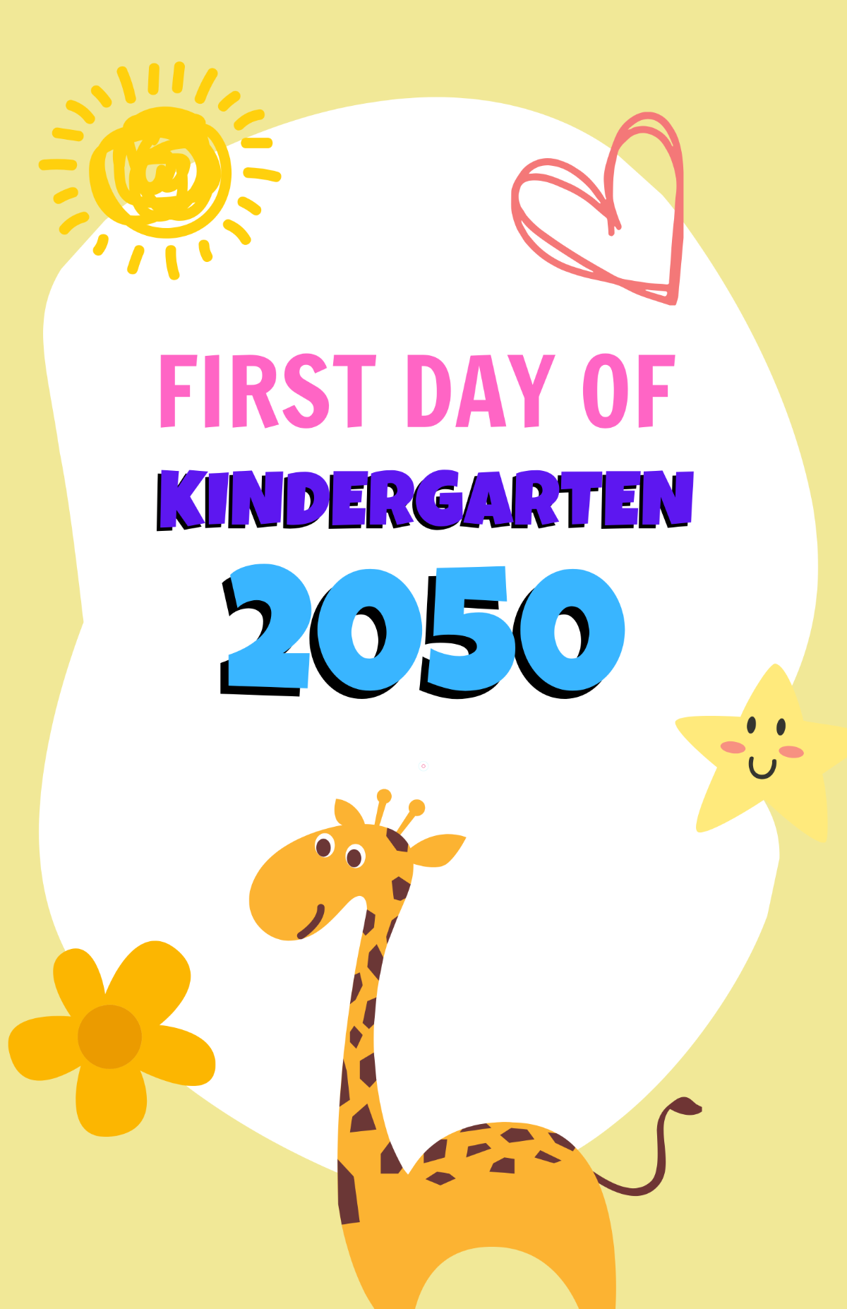 Free First Day of Kindergarten Poster Design Template