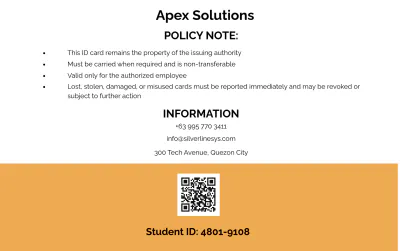 Free Horizontal Identification ID Card Template to Edit Online
