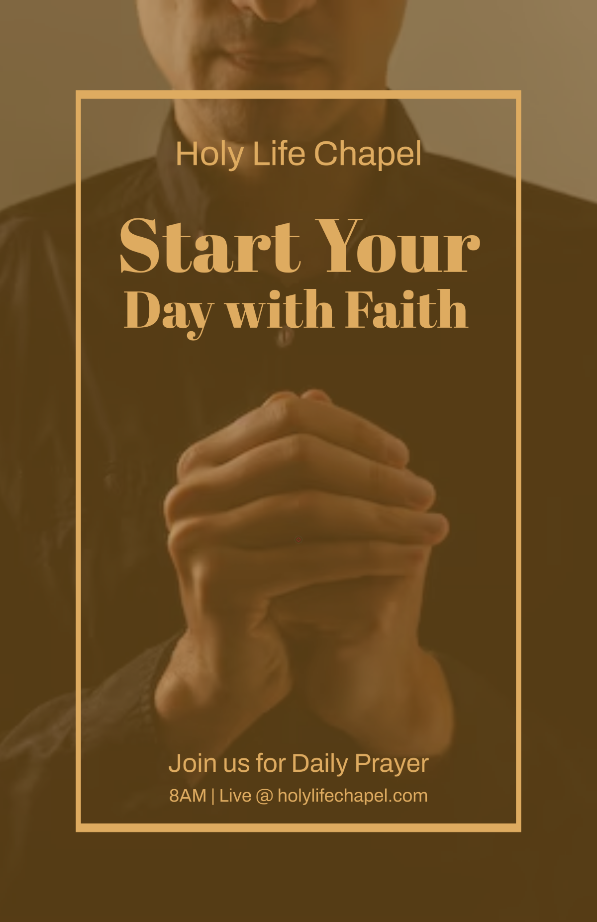 Free Brown Daily Prayer Poster Template to Edit Online