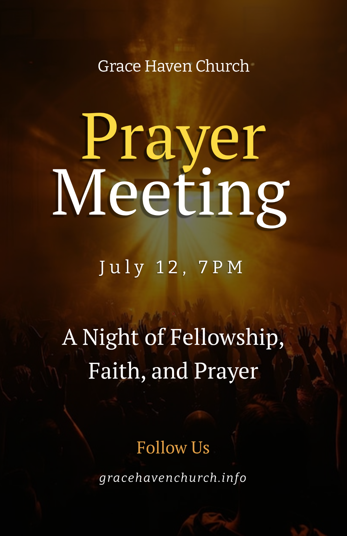 Free Professional Prayer Meeting Poster Template to Edit Online