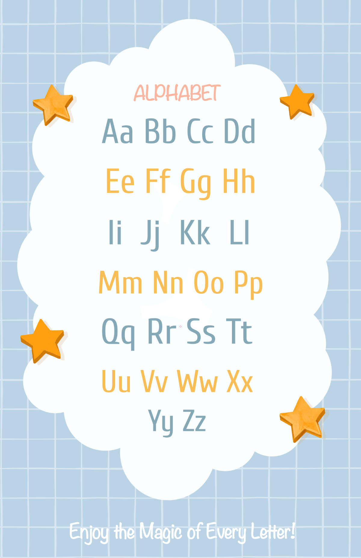 Free Kindergarten Alphabet Poster Template
