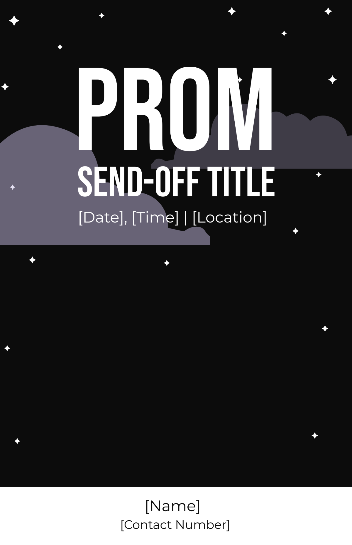 Free Blank Prom Send-Off Poster Template