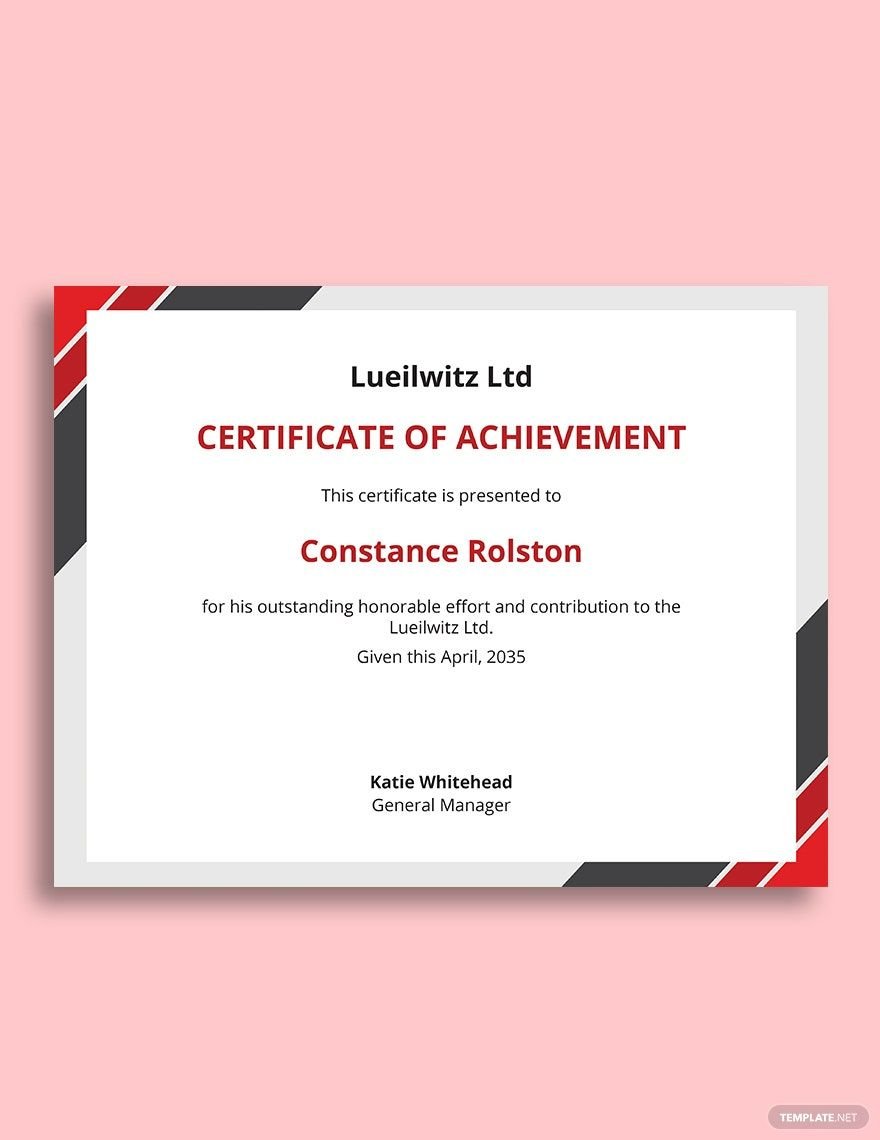 Corporate Business Certificate Template