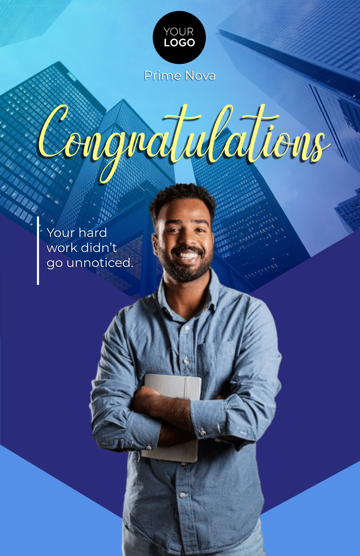 Free Good Job Congratulations Poster Template to Edit Online
