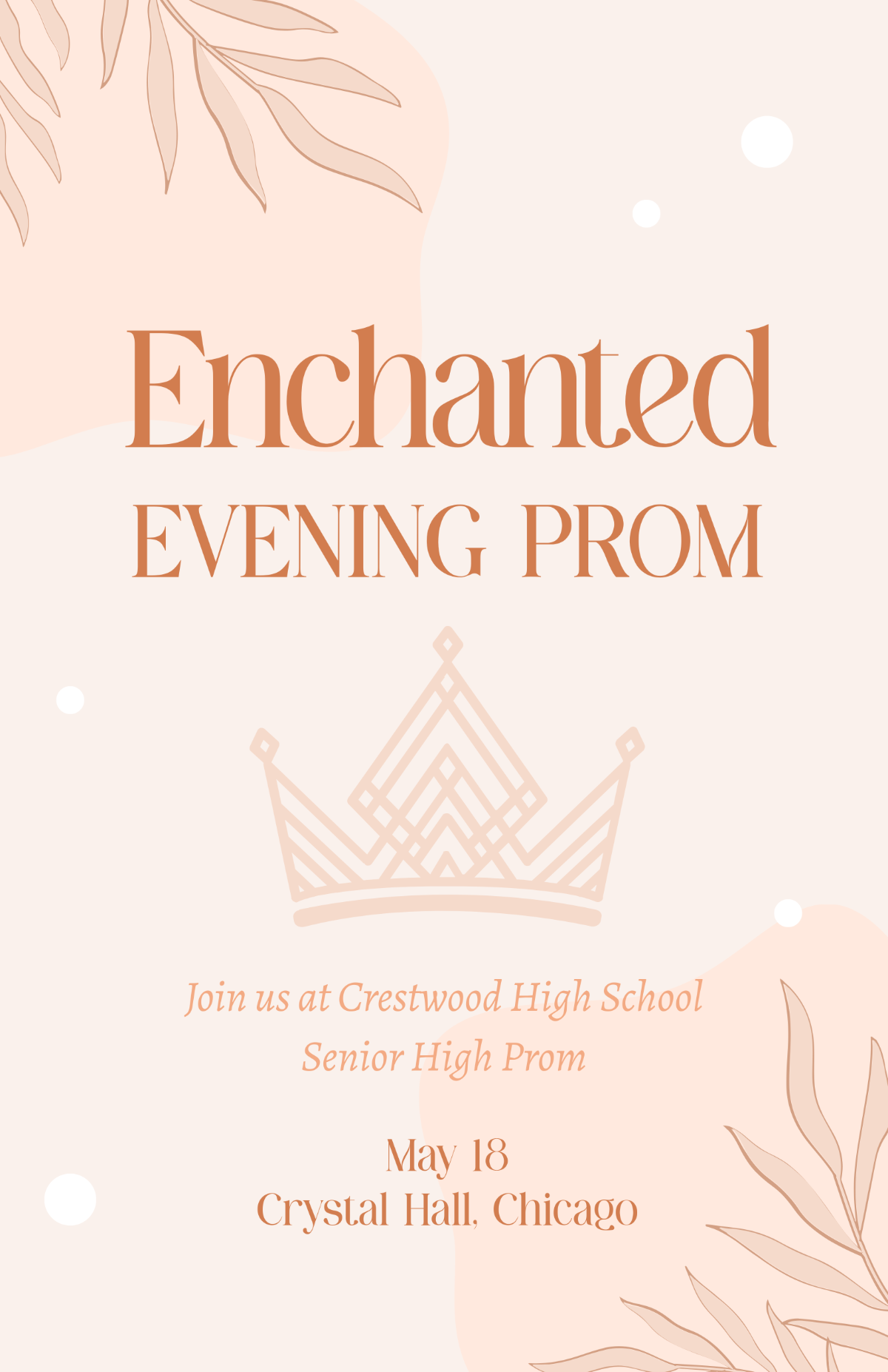 Free Aesthetic Prom Invitation Poster Template