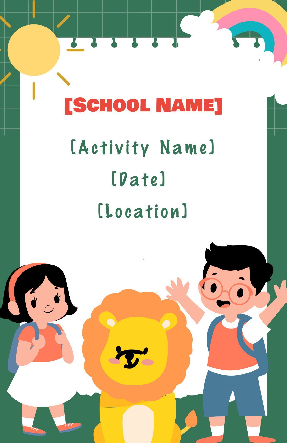 Free Blank Kindergarten Activity Poster Template