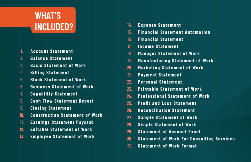30+ Business Statement Template Bundle