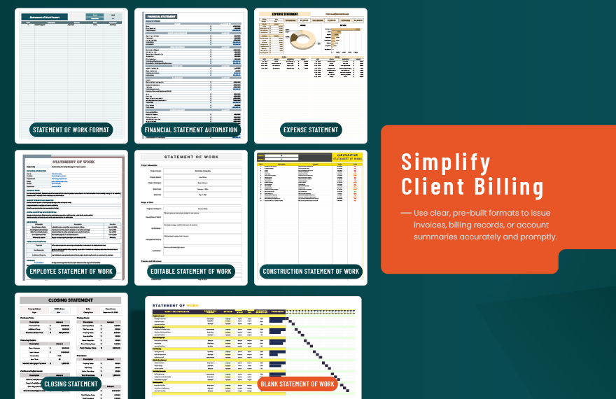30+ Business Statement Template Bundle