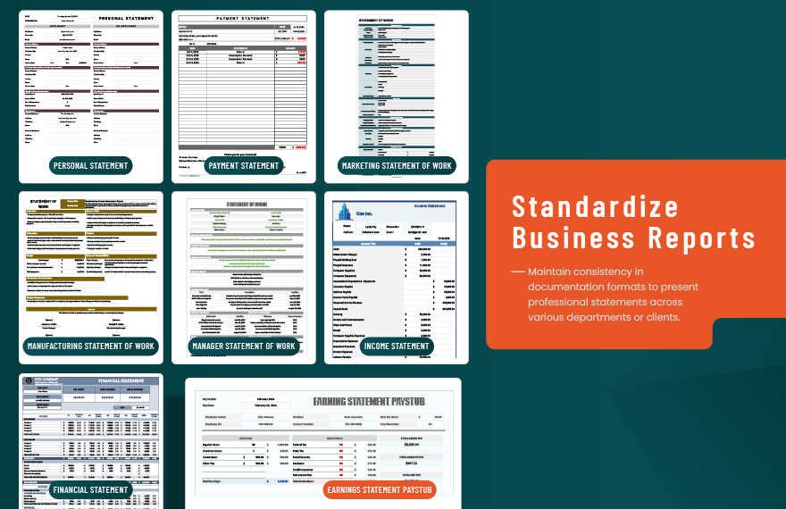 30+ Business Statement Template Bundle