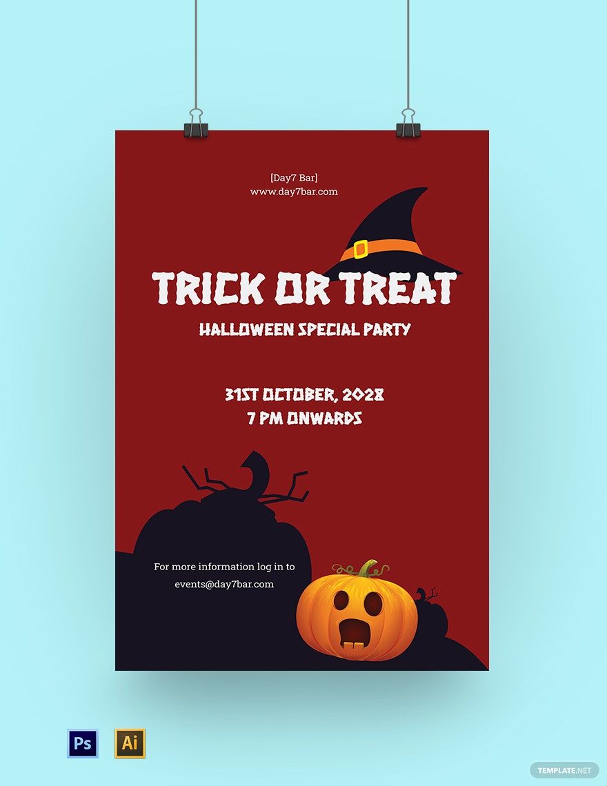 Halloween Trick or Treat Poster Template