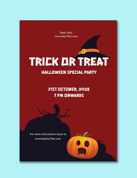 Free Halloween Trick or Treat Poster Template to Edit Online
