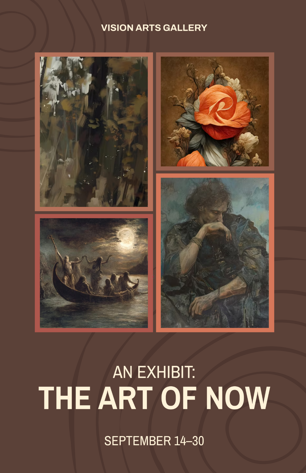 Free Brown Gallery Wall Poster Template