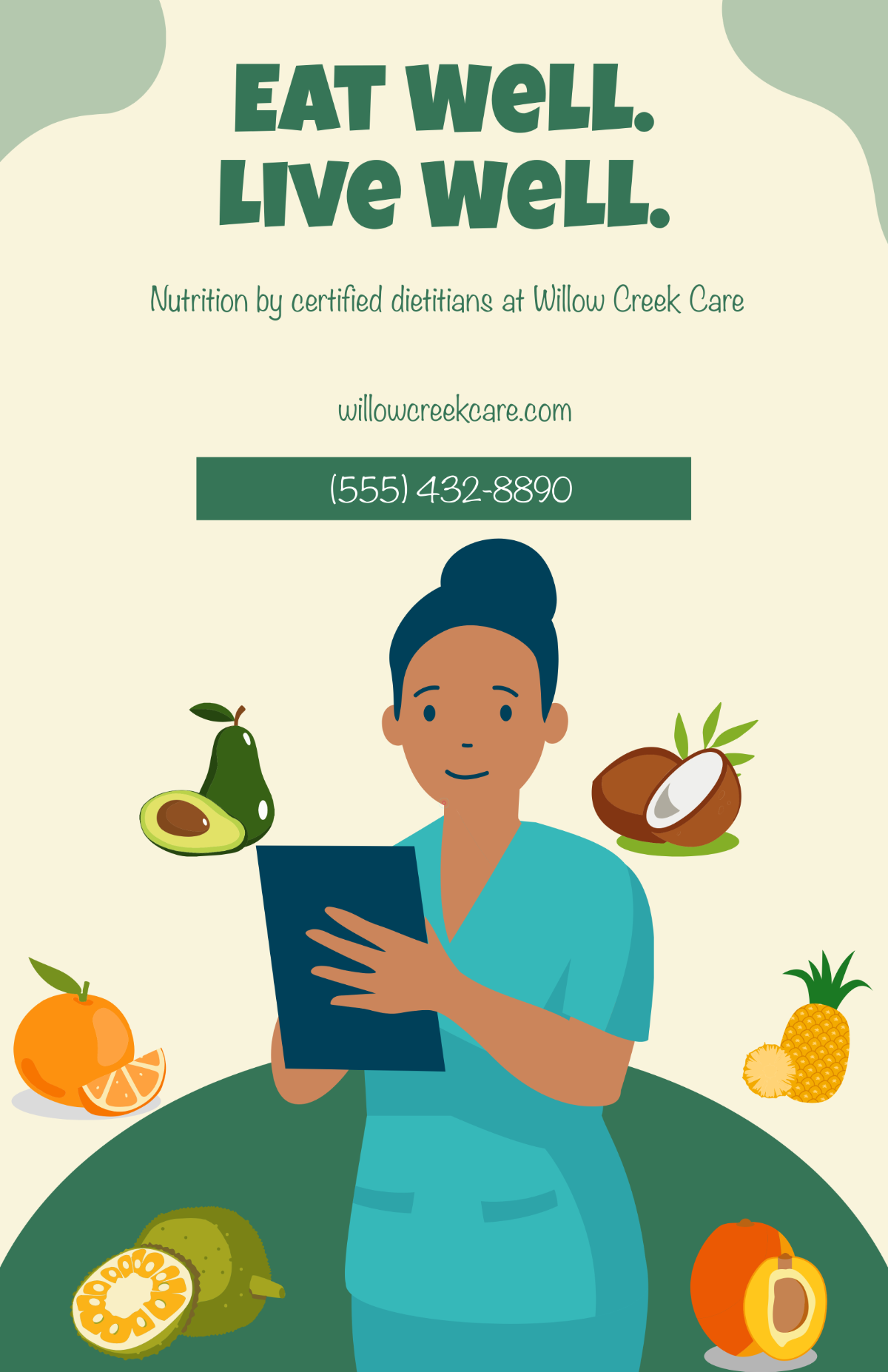 Free Modern Nursing Home Nutrition Poster Template