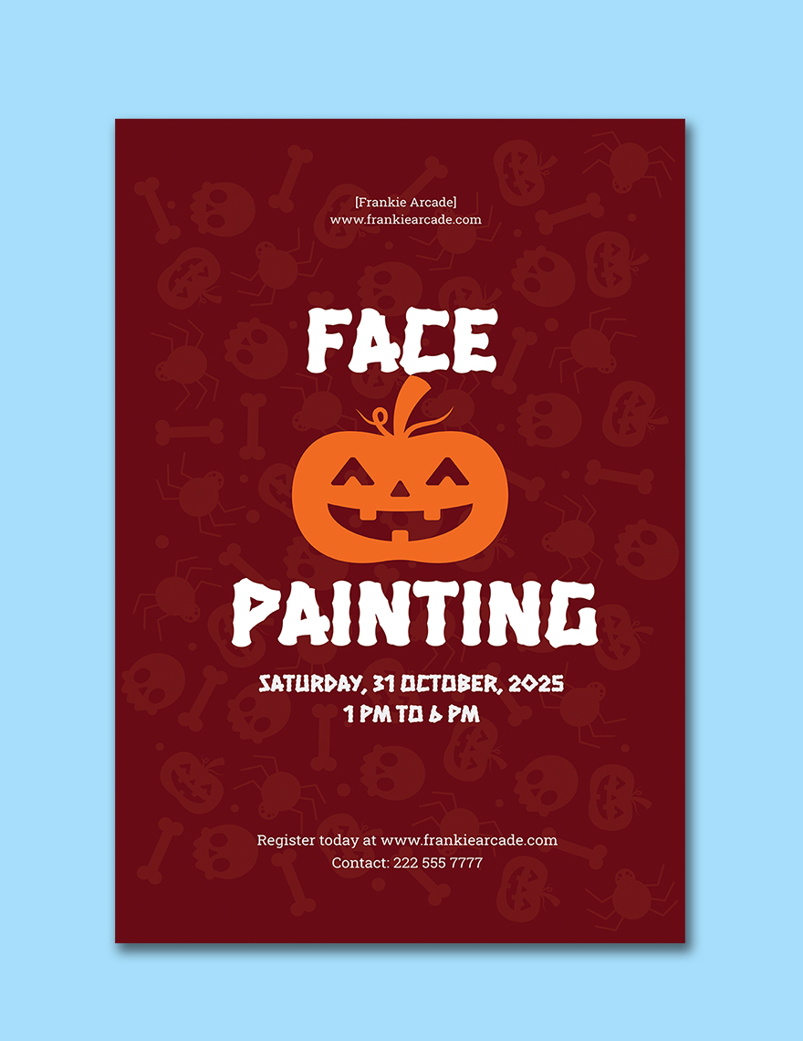 Halloween Face Painting Poster Template