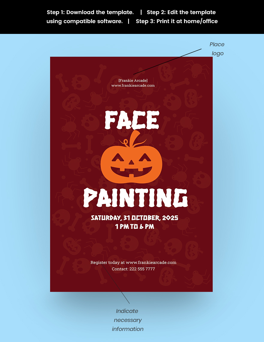 Halloween Face Painting Poster Template